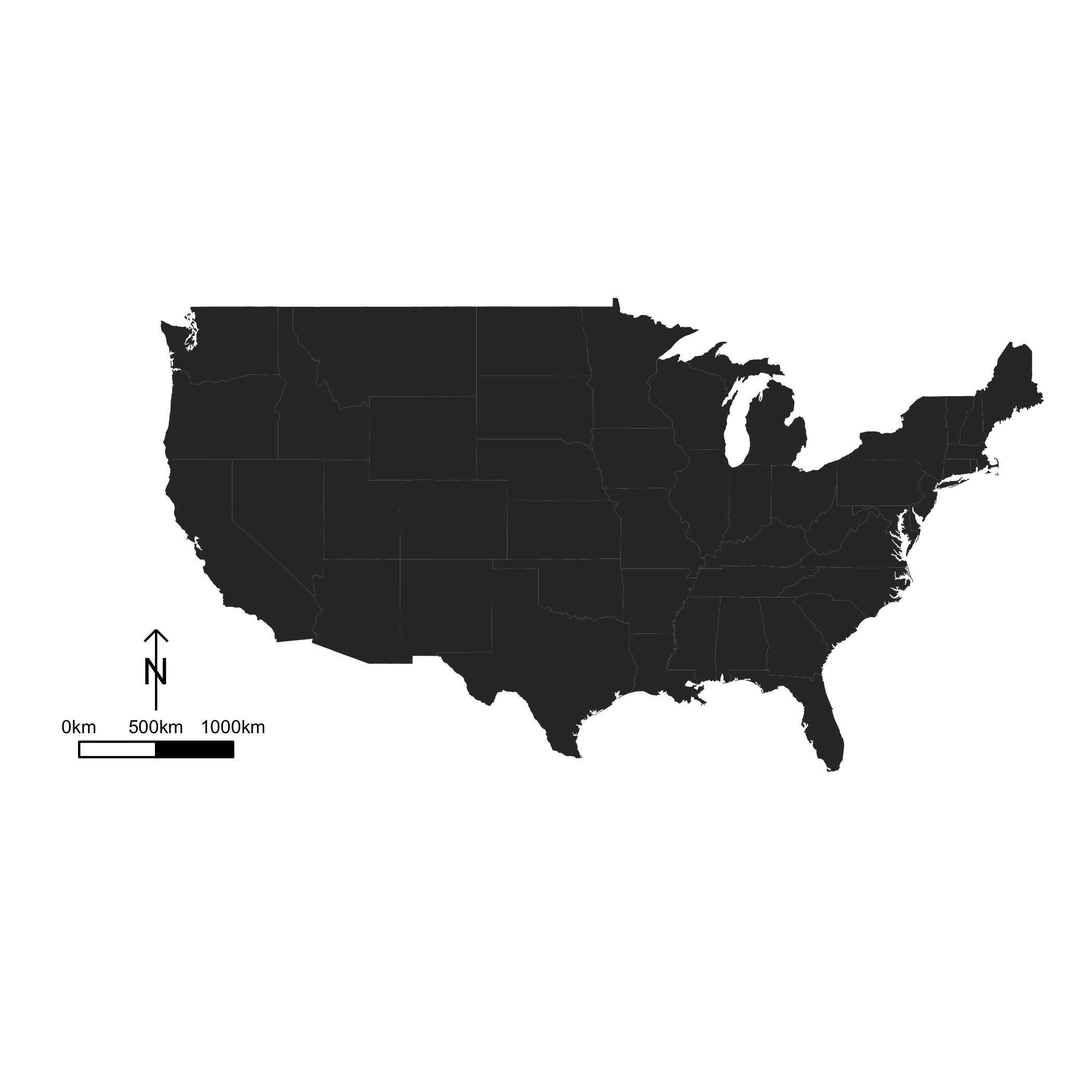 US map using ggplot2 and scaleBar